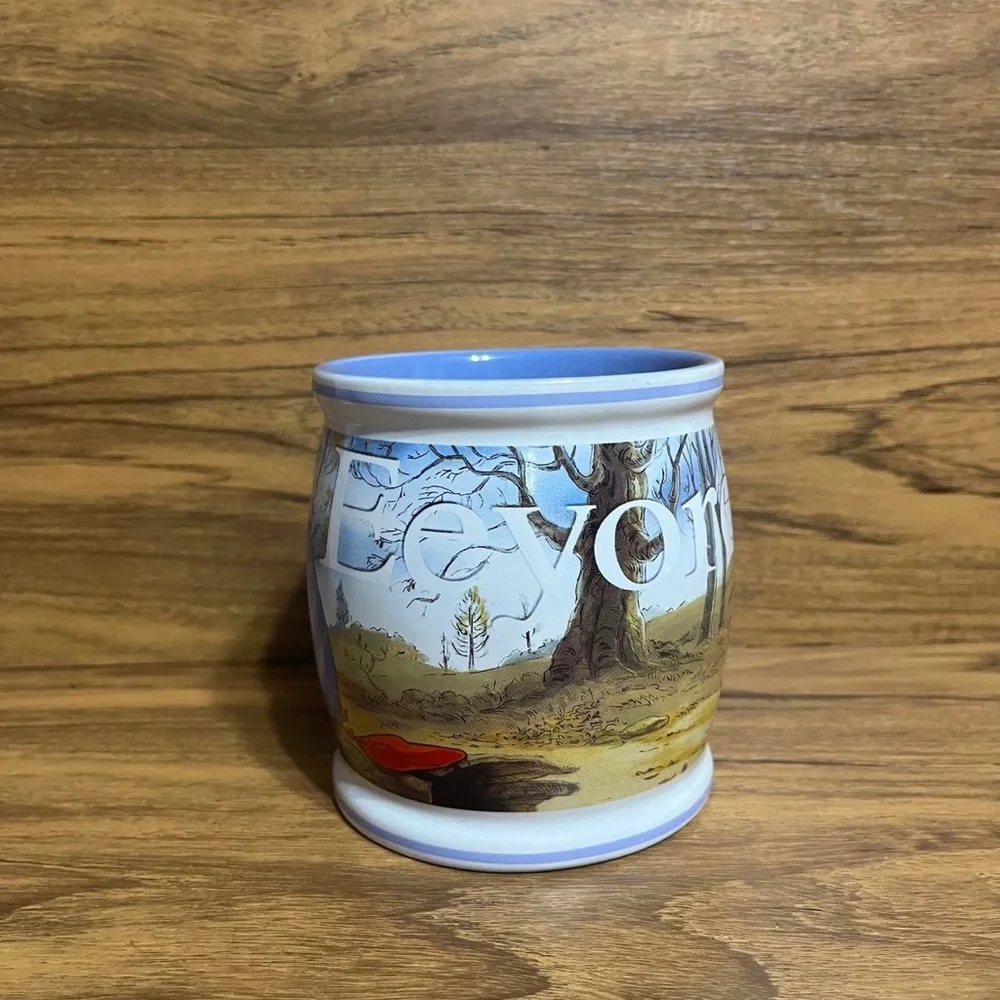 Disney Store Eeyore Winnie The Pooh Large Coffee Mug Cup Sad tree red balloon